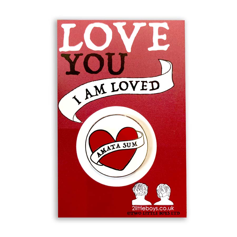 Circle You Are Loved Latin Motto Enamel Pin