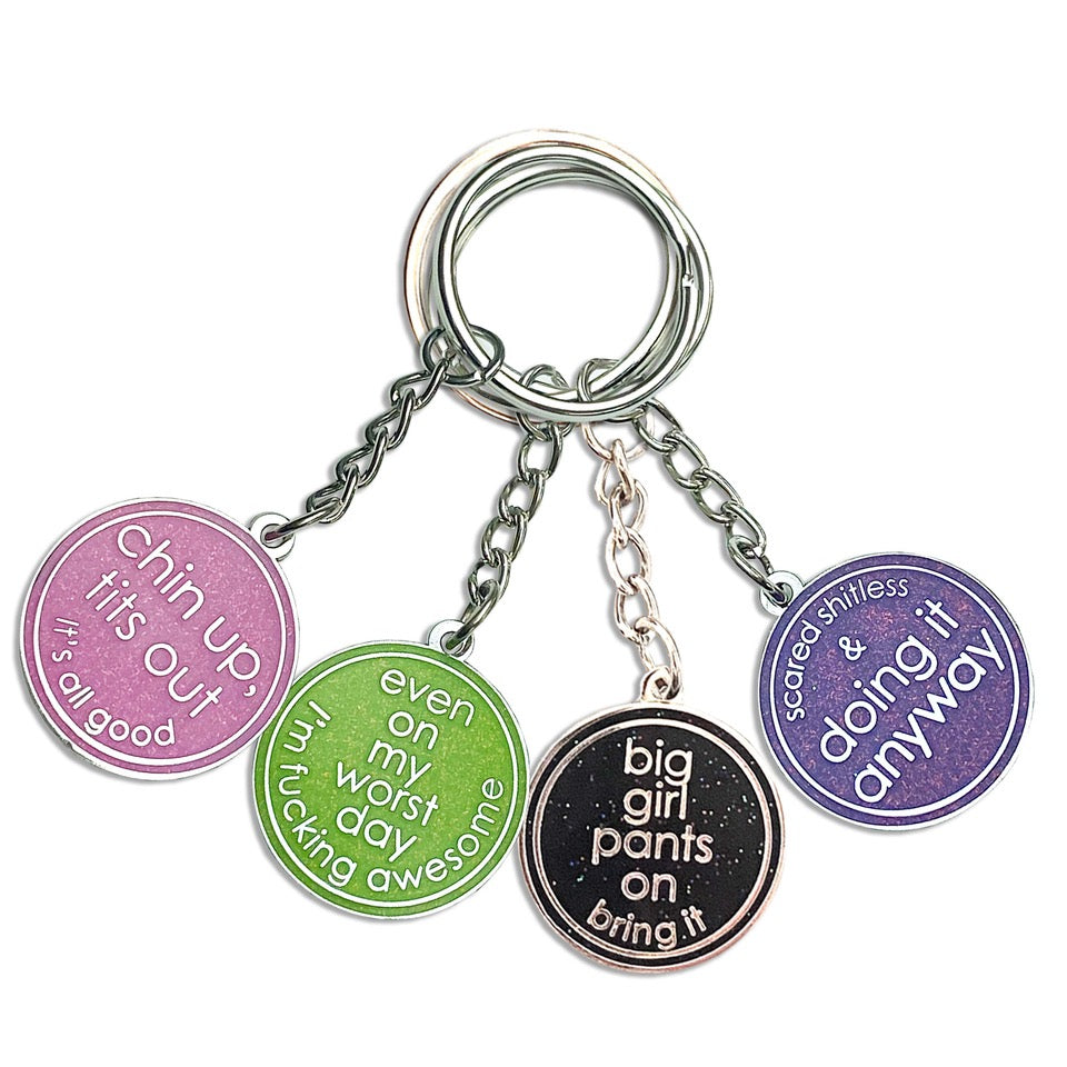 Fab Four Set of Glitter Keyrings For Best Friends