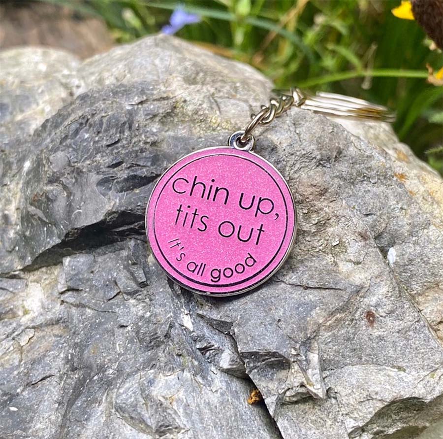 Chin Up Tits Out Keyring & Chocolate Gift Set