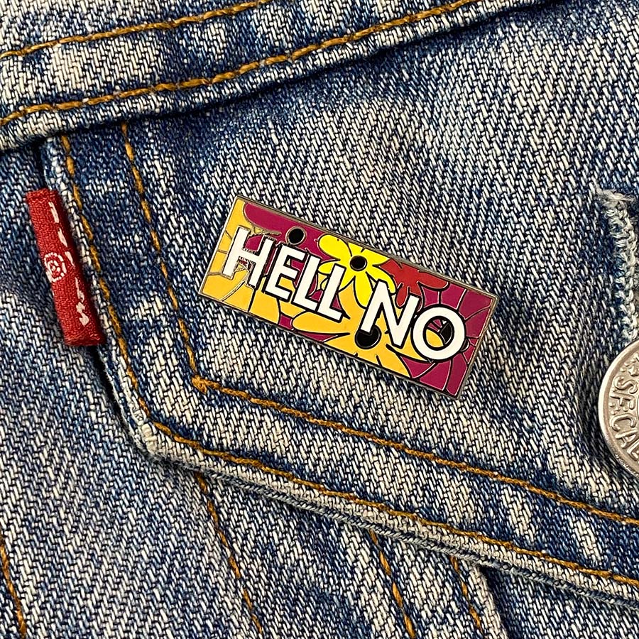 Hell No - Angry Flowers Enamel Pin