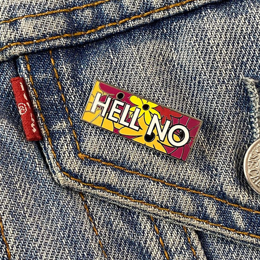 Hell No - Angry Flowers Enamel Pin