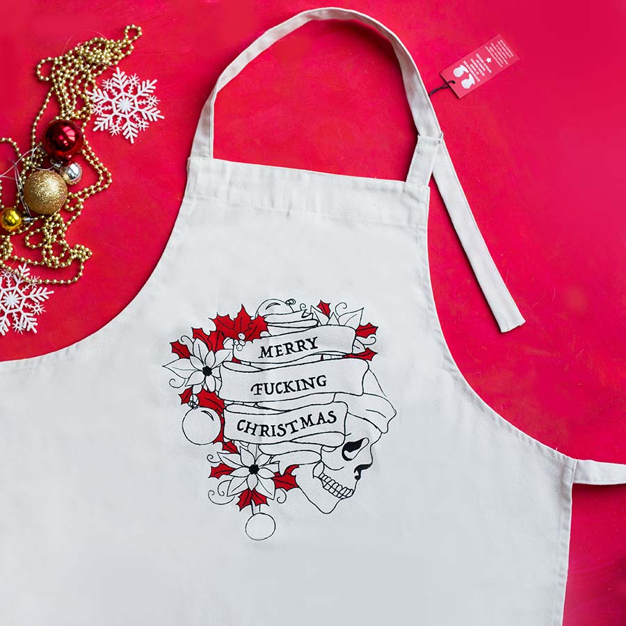 Merry Fucking Christmas - Screen Printed Festive Apron