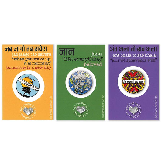 Set Of Three Hindi Wisdom Enamel Pins