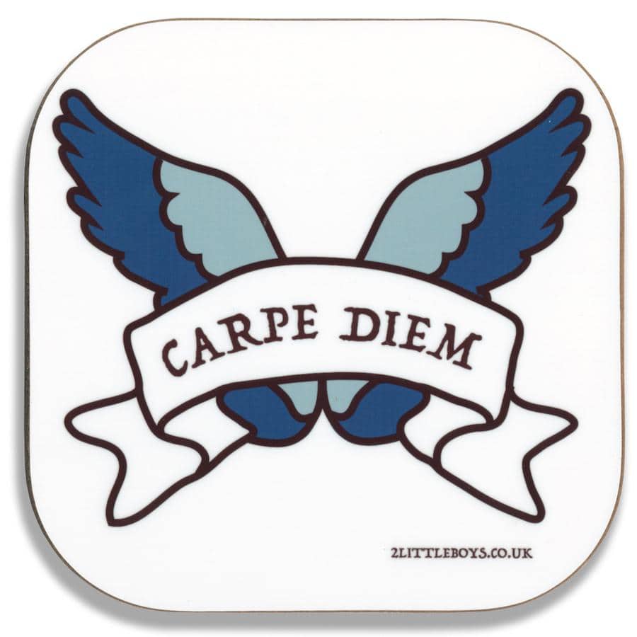 Seize the Day Latin Motto Coaster