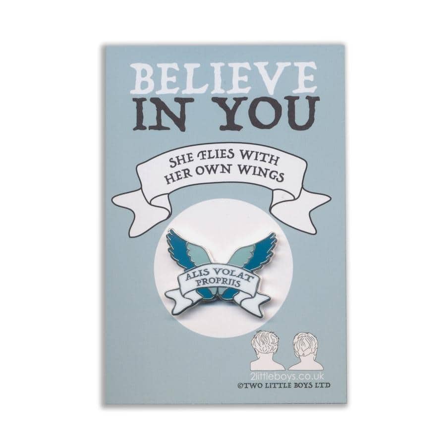 Set Of Three Believe In Yourself Latin Motto Enamel Pins