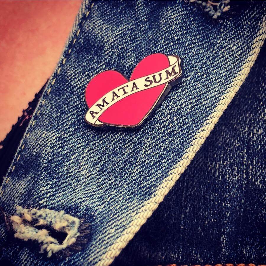 You Are Loved Latin Motto Enamel Pin