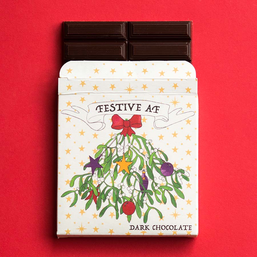 Festive AF Christmas Dark Chocolate Bar