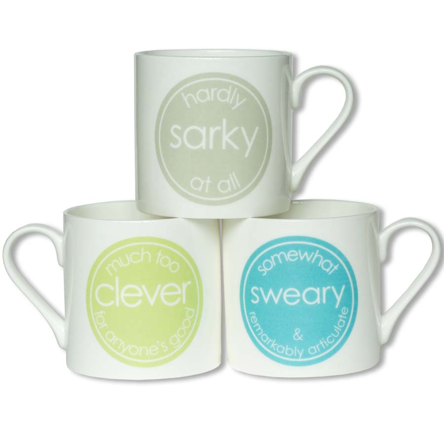 Large Porcelain "Much Too Clever for Anyone's Good" Mug