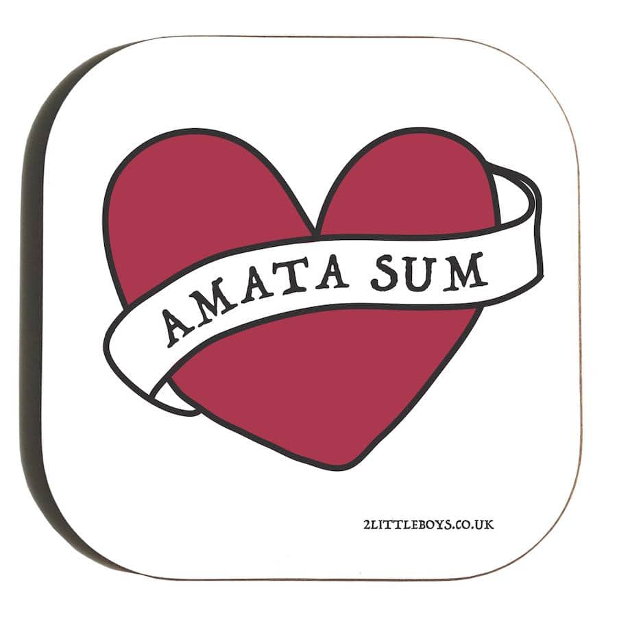 I Am Loved Latin Motto Coaster