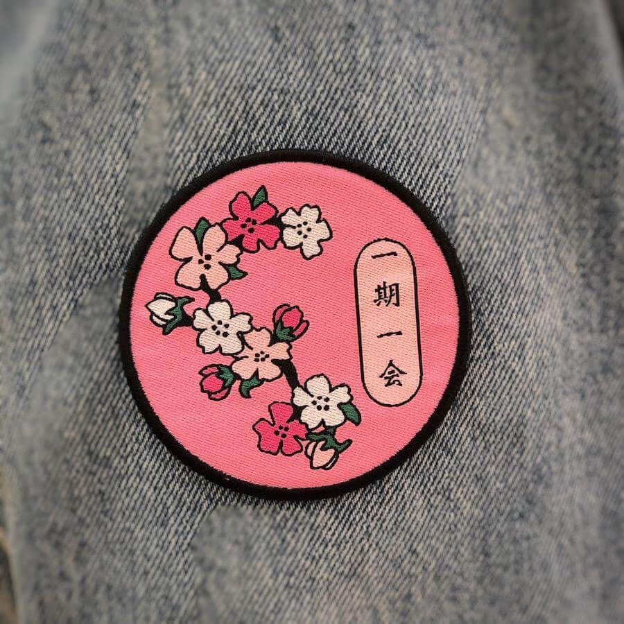 Make It Count Japanese Cherry Blossom Iron-On Woven Patch