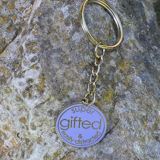 Super Gifted & Easily Distracted Keyring