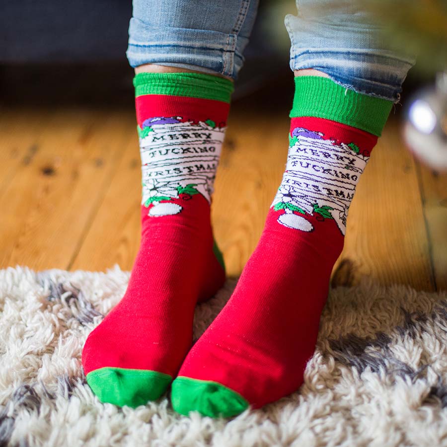 Merry Fucking Christmas Cotton Socks