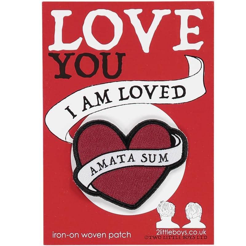 I Am Loved Latin Motto Iron-On Woven Patch