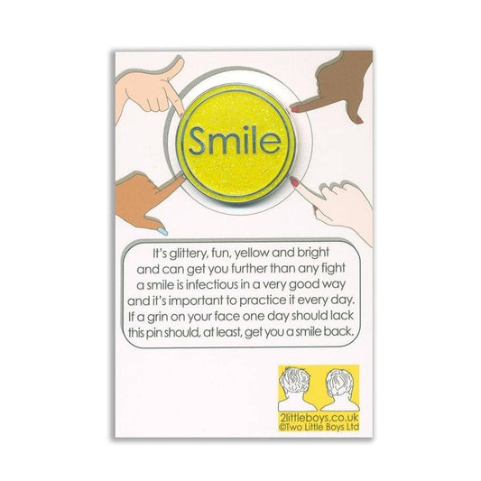 Smile Enamel Glitter Pin