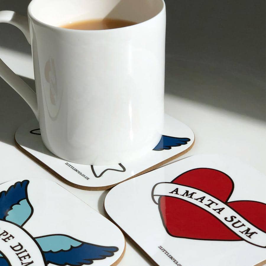 Fortune Favours The Brave Latin Motto Coaster